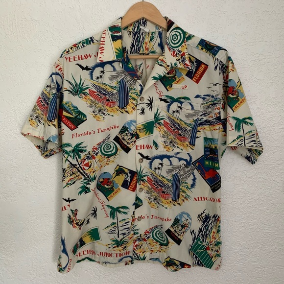 Vintage Florida Retro Postcard Turnpike Toll Collector Uniform Novelty Shirt Top - Picture 3 of 15